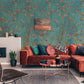 Wallpaper Mural with Appealing Flowering Branches, Perfect for Decorating the Living Room