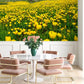 Mural Wallpaper with Flowers on a Mountain Top, Ideal for the Dining Room
