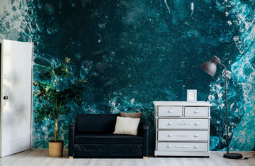 Abstract Ocean Waves Textured Wallpaper Mural
