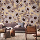 Wallpaper mural featuring grey daisies for use in decorating the living room