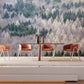 Dinner Room Wall Mural Featuring a Snowy Forest Scene