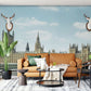Wallpaper mural featuring the House of Parliament for use in decorating the living room.