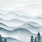 Waves from Ink Mountain Printed on a Large-Scale Mural Wallpaper for Interior Design