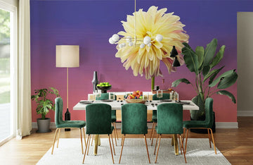 Serene Dahlia Sunset Gradient Mural Wallpaper