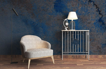 Abstract Blue Metallic Textured Mural Wallpaper