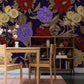 Home and Office Decoration Featuring a Metallic Royal Flowers Wallpaper Mural