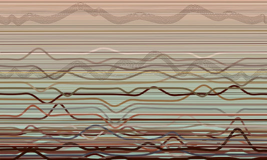 Suitable for use as interior decoration, this wallpaper mural has ombre wave patterns.