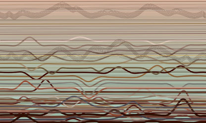 Suitable for use as interior decoration, this wallpaper mural has ombre wave patterns.