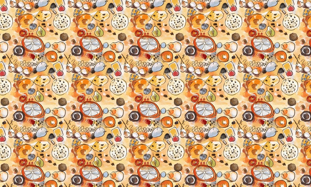 Unique Whimsical Abstract Kitchen Mural Wallpaper