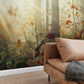 Wallpaper mural for the living room decorated with plants enjoying the autumn sunshine.