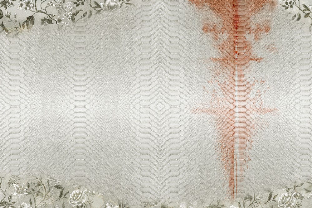 Elegante Carta da Parati Murale Geometrica Floreale Beige