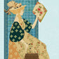 A Reading Girl Is Featured on This Mural Wallpaper Design, Which Has a Blue Background.