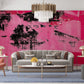 Rose Red Paint Wall Wallpaper Mural for Use in the Decoration of Living Rooms
