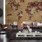 Wallpaper Mural in a Rustic Brown Map Design for the Living Room Decor