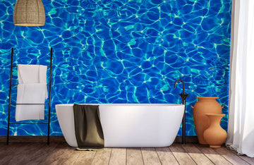 Abstract Ocean Ripple Blue Mural Wallpaper