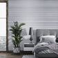 Wallpaper mural in silver with brushed metals for use as bedroom decor.