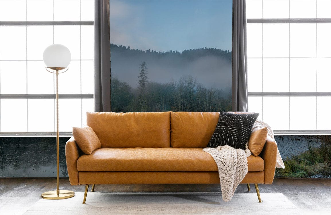 Stunning Living Room Wall Mural Featuring Dreamy Scenes of the Mountains