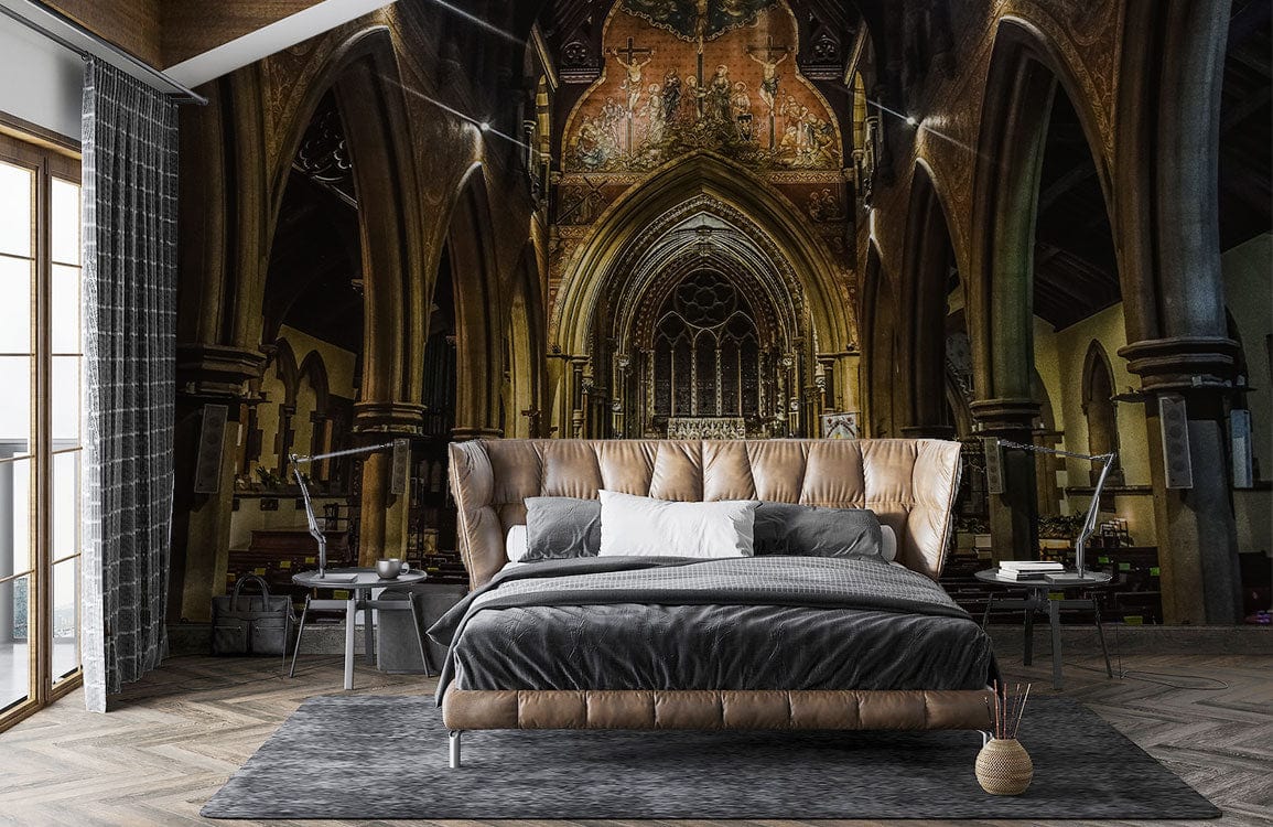 Wallpaper mural featuring the St. Peter's Church in Bournemouth, perfect for decorating a bedroom.