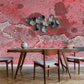 Stained Pink Wall Wallpaper Mural for the Decoration of the Dining Room