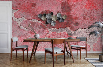 Abstract Red Textured Mural Wallpaper