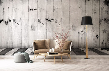 Rustic Starry Wood Plank Mural Wallpaper