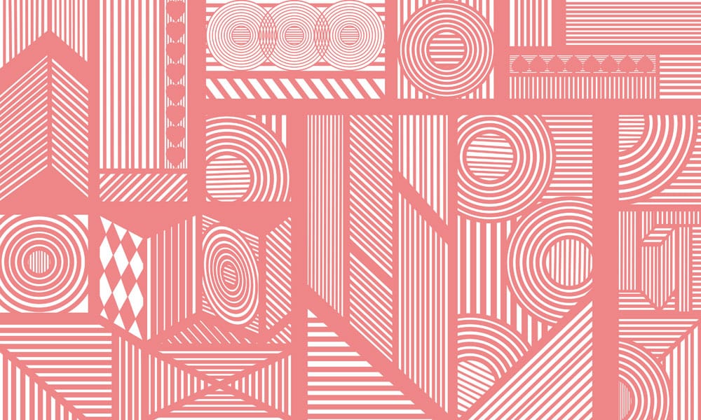 Geometric Pink Modern Bedroom Mural Wallpaper