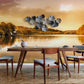 Swan Lake Landscapes Wallpaper Mural for the Decoration of the Dining Room