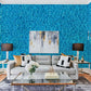 Wallpaper mural featuring a swimming pool with ripples for use in decorating the living room.