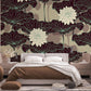 3D Wallpaper Mural of a Dark Lotus for Use as Bedroom Decor