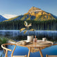 Wallpaper Mural for the Dining Room Decor Featuring Inverted Mountain Scenes from Around the World