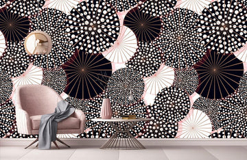 Abstract Dandelion Puff Geometric Mural Wallpaper