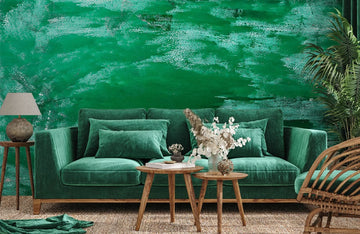 Papier Peint Panoramique avec Peinture Verte Inégale
