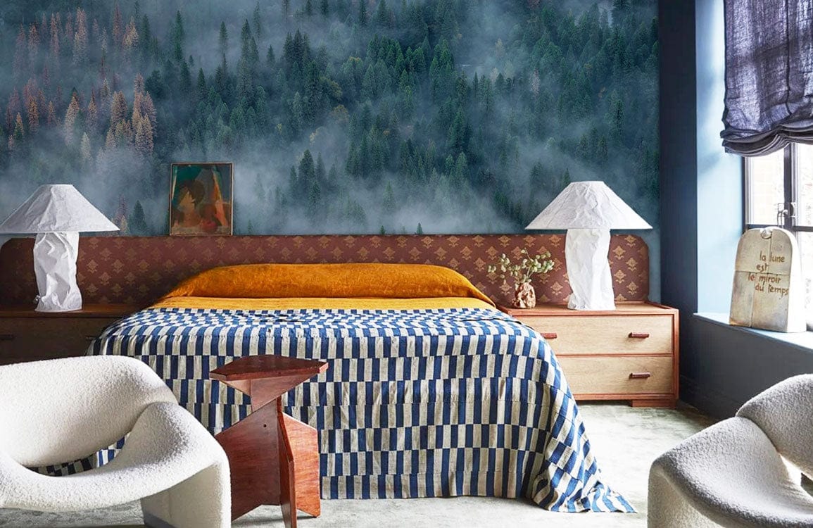 Decorate Your Bedroom with a Soft Pine Hill Scene