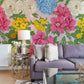 Wallpaper Mural for Bedroom Decoration Featuring a Rainbow of Colorful Flowers