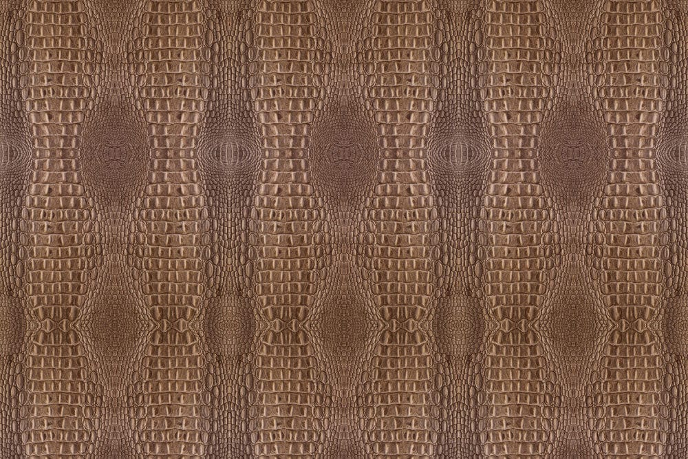A brown python skin animal wallpaper mural that runs vertically for use in interior decor.