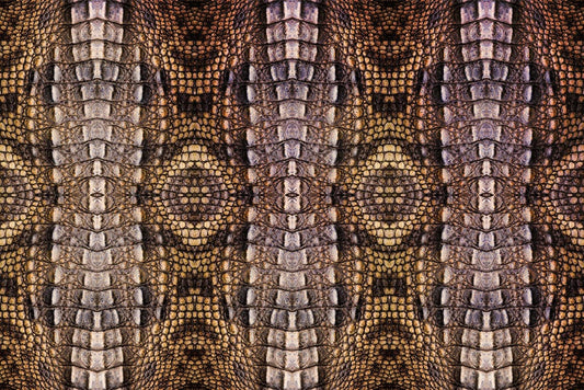 Home wall mural with a vertical python skin texture