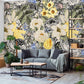 Decorate your living room with this beautiful vintage flower painting wallpaper mural.