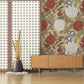 Blossoms in White and Red on a Wallpaper Mural for Home Decoration