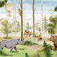 Home Decoration Wallpaper Mural of Wild Animals in a Dry Forest