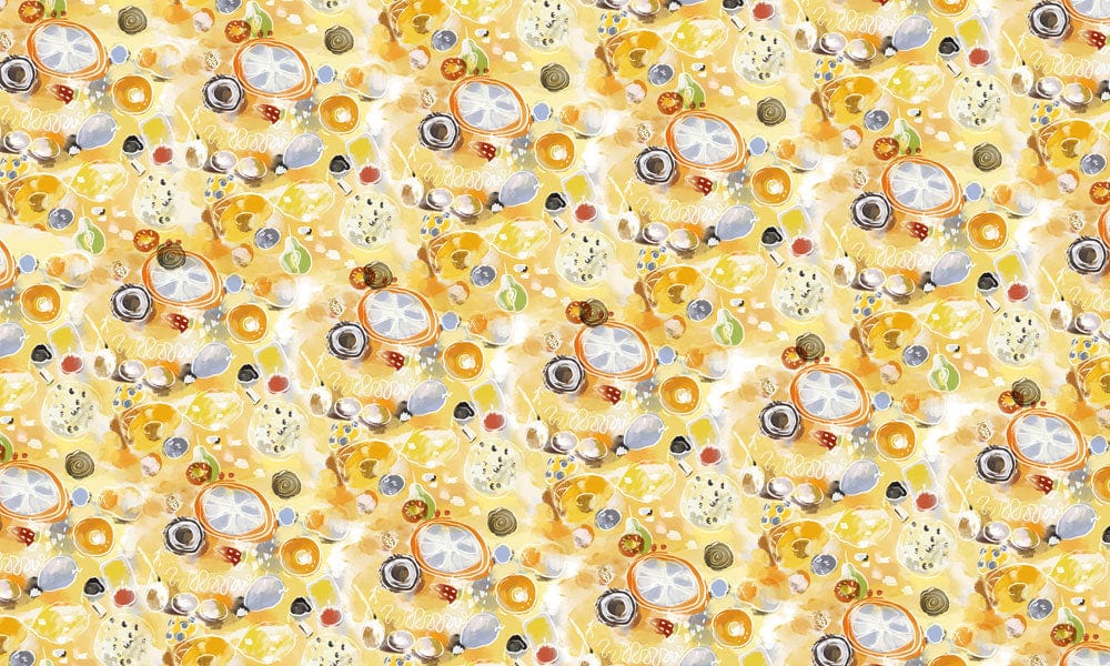Abstract Watercolor Yellow Mural Wallpaper