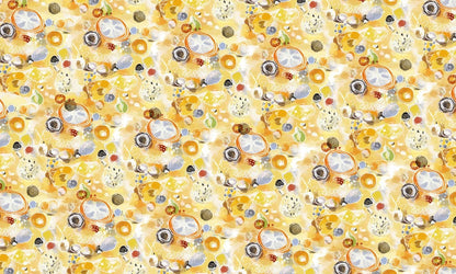 Wall Mural Paper Featuring Fruits Done in a Colorful Watercolor Style for Room Decoration