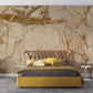 bedroom wall murals in the form of fractured brown cystal geodes