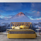 snowy mountains and lakes wallpaper design for bedroom