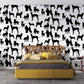cool bedroom wall murals with black silhouettes of dogs