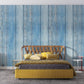 blue vertical wood effect wall murals for a bedroom with fading color