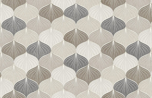 Wallpaper mural with a simple, neutral repetition design for use in home d��cor