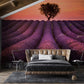 purple lavander flowers, tree and dreamy sunset mural decoration bedroom