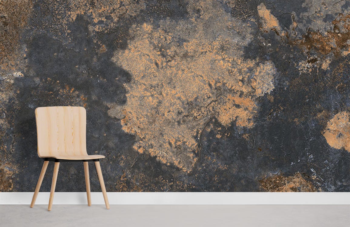 Room with an industrial wallpaper mural depicting the surface of Mars