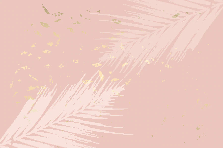 Tropical Leaf Accent Pink Mural Wallpaper