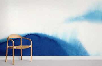 Soothing Blue Watercolor Gradient Mural Wallpaper